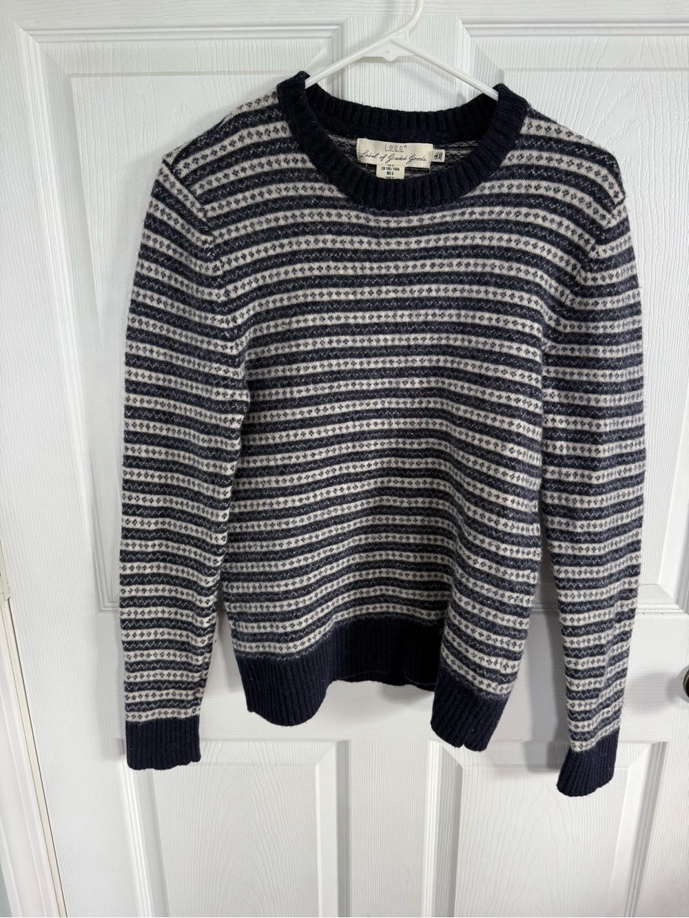H&M Women’s L Wool Blend Nordic Fair Isle Sweater Grandpacore Fall 90s Granola
